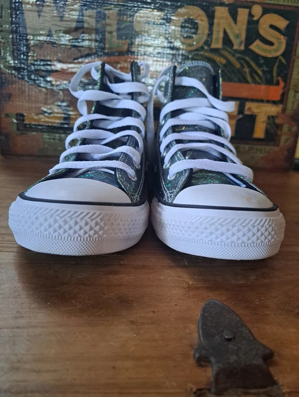Converse Chuck Taylor All Star Winter Glitter High Top Sneakers Kids SZ 4 672097
